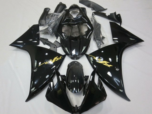 2012-2014 Yamaha YZF 1000 R1 Motorcycle Fairings - Glossy Black Gold Decals Canada Suppliers