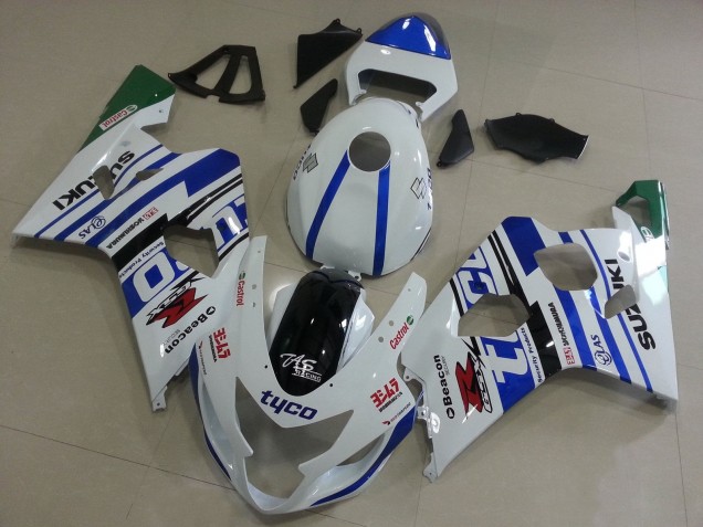 2004-2005 Suzuki GSXR 600 / GSXR 750 Motorcycle Fairings - White Blue Black Green Tyco Canada Suppliers
