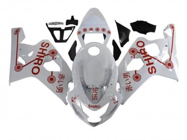 2004-2005 Suzuki GSXR 600 / GSXR 750 Motorcycle Fairings - White Red Shiro Canada Suppliers