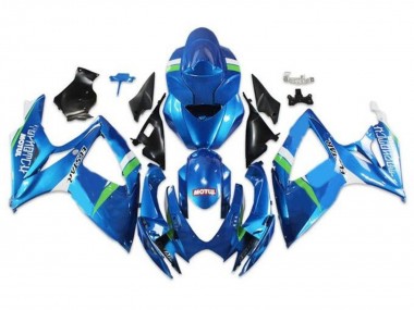 2006-2007 Suzuki GSXR 600 / GSXR 750 Motorcycle Fairings - Blue Green White Ecstar Canada Suppliers