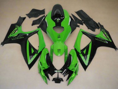 2006-2007 Suzuki GSXR 600 / GSXR 750 Motorcycle Fairings - Green Black Monster Canada Suppliers