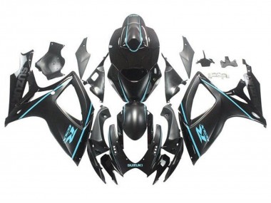 2006-2007 Suzuki GSXR 600 / GSXR 750 Motorcycle Fairings - Matte Black Turquoise Blue Canada Suppliers
