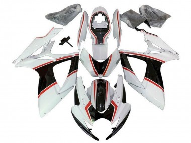 2006-2007 Suzuki GSXR 600 / GSXR 750 Motorcycle Fairings - White Orange Black Pinstripe Canada Suppliers