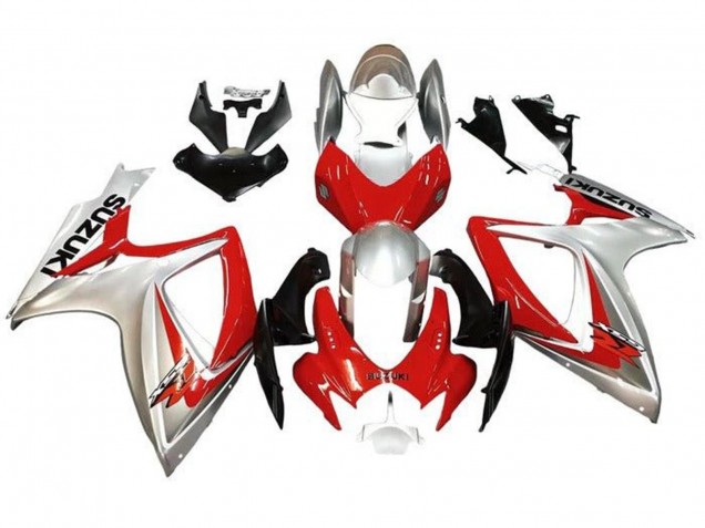 2006-2007 Suzuki GSXR 600 / GSXR 750 Motorcycle Fairings - Silver Red Black Canada Suppliers