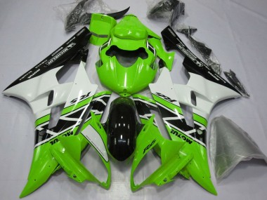 2006-2007 Yamaha YZF R6 Motorcycle Fairings - Green White Glossy Black Canada Suppliers