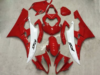 2006-2007 Yamaha YZF R6 Motorcycle Fairing Kits - White Red Canada Suppliers