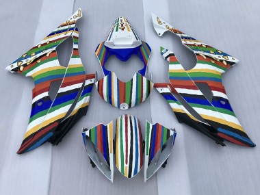 2008-2016 Yamaha YZF R6 Motorcycle Fairings - White Blue Green Yellow Red Rainbow Stripe Canada Suppliers