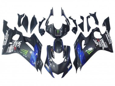 2017-2023 Yamaha YZF R6 Motorcycle Fairings - Blue Black Faux Carbon Fiber Green Monster Canada Suppliers