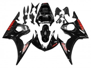 2005 Yamaha YZF R6 Motorcycle Fairings - Glossy Black Red Canada Suppliers