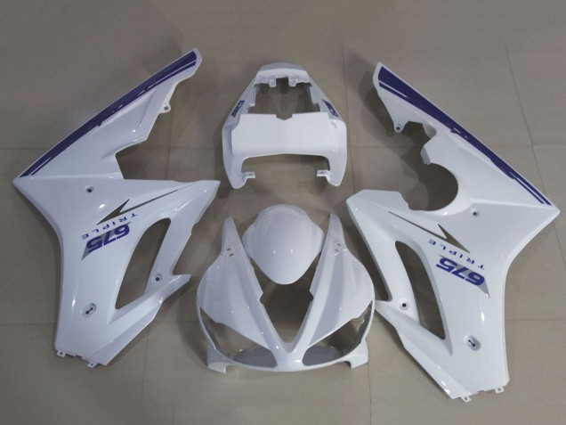 2009-2012 Triumph Daytona 675 Triple Motorcycle Fairing Kits - White Blue Canada Suppliers
