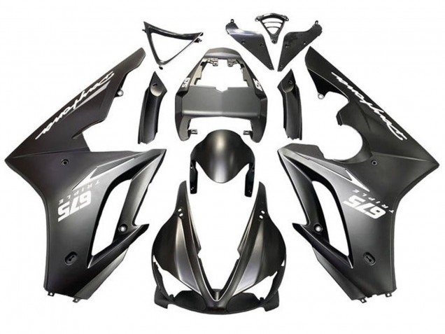 2009-2012 Triumph Daytona 675 Triple Motorcycle Fairings - Matte Black White Decals Canada Suppliers