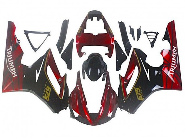 2009-2012 Triumph Daytona 675 Triple Motorcycle Fairings - Red Glossy Black Canada Suppliers