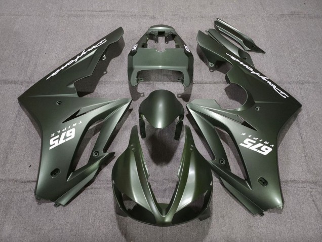 2009-2012 Triumph Daytona 675 Triple Motorcycle Fairings - Matte Green White Canada Suppliers