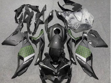 2019-2025 Kawasaki ZX4R ZX-4RR Motorcycle Fairings - Faux Carbon Fiber Green Grey Canada Suppliers