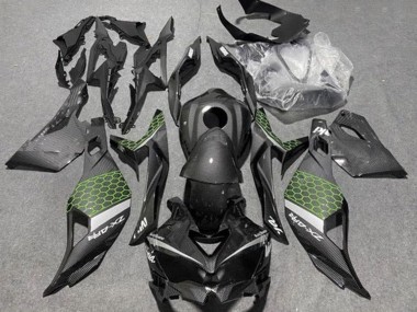 2019-2025 Kawasaki ZX4R ZX-4RR Motorcycle Fairings - Faux Carbon Fiber Green Grey Canada Suppliers