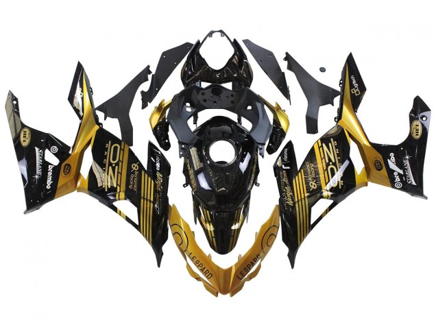 2018-2024 Kawasaki EX400 Motorcycle Fairings - Gold Glossy Black Canada Suppliers