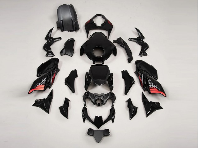 2020-2024 Kawasaki Z900 Motorcycle Fairings - Black Red Canada Suppliers