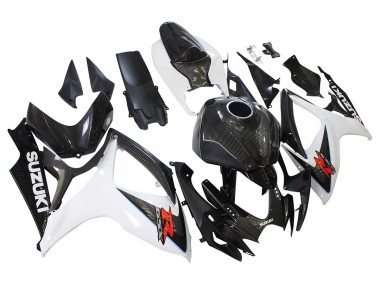 2006-2007 Suzuki GSXR 600/750 Motorcycle Fairings - Black White Carbon Fiber Style Canada Suppliers