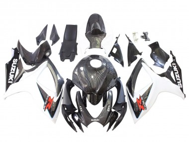 2006-2007 Suzuki GSXR 600/750 Motorcycle Fairings - Black White Carbon Fiber Style Canada Suppliers