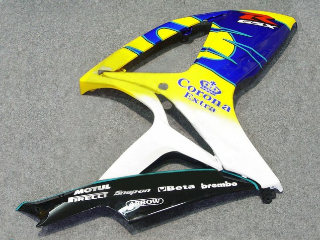 2006-2007 Suzuki GSXR 600/750 Motorcycle Fairings - White Blue Yellow Corona Alstare Canada Suppliers