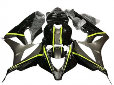 2007-2008 Honda CBR600RR Motorcycle Fairings - Glossy Black High Viz Yellow Canada Suppliers