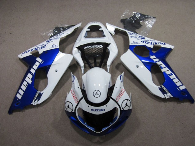2000-2002 Suzuki GSXR 1000 Motorcycle Fairings - White Blue Jordan Motul Canada Suppliers