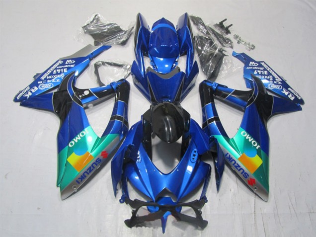 2007-2008 Suzuki GSXR 1000 Motorcycle Fairings - Blue Green Black JOMO Canada Suppliers