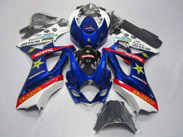 2007-2008 Suzuki GSXR 1000 Motorcycle Fairing Kits - White Blue Red Black Rockstar Canada Suppliers