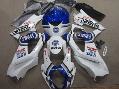 2007-2008 Suzuki GSXR 1000 Motorcycle Fairings - White Blue Lucky Strike Red Motul Canada Suppliers