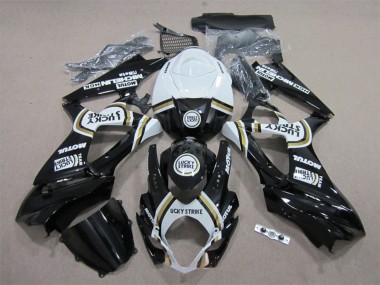 2007-2008 Suzuki GSXR 1000 Motorcycle Fairings - White Black Lucky Strike Motul Canada Suppliers