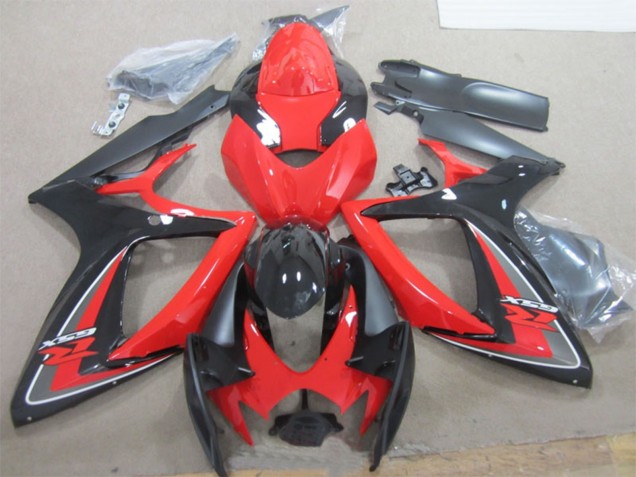 2006-2007 Suzuki GSXR 600 Motorcycle Fairings - Red Black Canada Suppliers