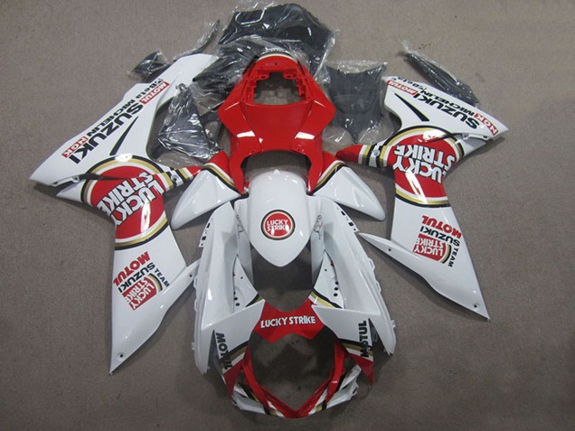 2011-2024 Suzuki GSXR 600 Motorcycle Fairings - White Red Motul Lucky Strike Canada Suppliers