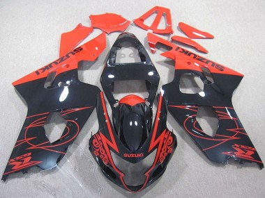 2004-2005 Suzuki GSXR 750 Motorcycle Fairings - Red Glossy Black Canada Suppliers