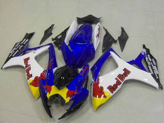 2006-2007 Suzuki GSXR 750 Motorcycle Fairings - Blue White Yellow Red Bull Canada Suppliers