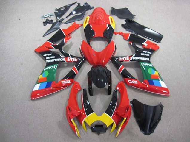 2006-2007 Suzuki GSXR 750 Motorcycle Fairings - Red Black Yellow Green JOMO Canada Suppliers
