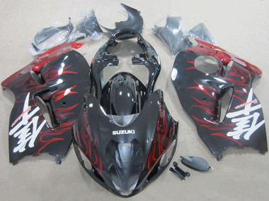 1996-2007 Suzuki GSXR 1300 Hayabusa Motorcycle Fairings - Black Red Flame Canada Suppliers