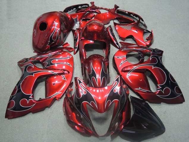 2008-2020 Suzuki GSXR 1300 Hayabusa Motorcycle Fairings - Red Black Flame Canada Suppliers