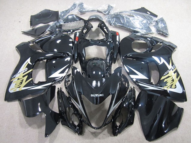 2008-2020 Suzuki GSXR 1300 Hayabusa Motorcycle Fairings - Glossy Black White Gold Decal Canada Suppliers