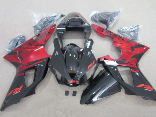 2000-2001 Yamaha YZF R1 Motorcycle Fairings - Red Glossy Black Canada Suppliers