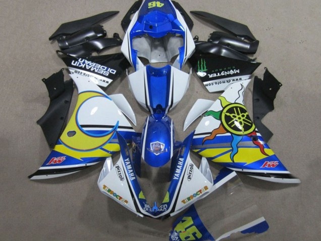 2009-2011 Yamaha YZF R1 Motorcycle Fairings - White Blue Yellow Green Monster Semakin Didepan Canada Suppliers