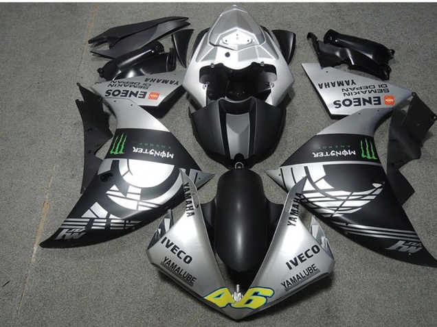 2009-2011 Yamaha YZF R1 Motorcycle Fairings - Silver Matte Black Green Monster Iveco Yamalube ENEOS Semakin Didepan Canada Suppliers