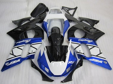 1998-2002 Yamaha YZF R6 Motorcycle Fairing - White Blue Glossy Black Champions Canada Suppliers