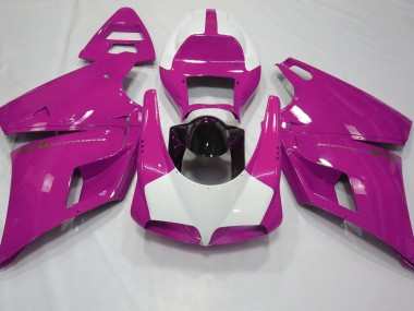 1993-2005 Gloss Pink & White Ducati 996 748 916 998 Motorcycle Fairings