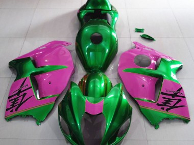 1997-2007 Gloss Green and Pink GSXR 1300 Hayabusa Motorcycle Fairings