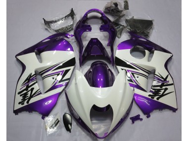 1997-2007 Gloss White & Purple GSXR 1300 Hayabusa Motorcycle Fairings