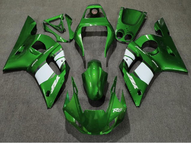 1998-2002 Deep Green & White R6 Motorcycle Fairings 1998-2002 Deep Green & White R6 Motorcycle Fairings