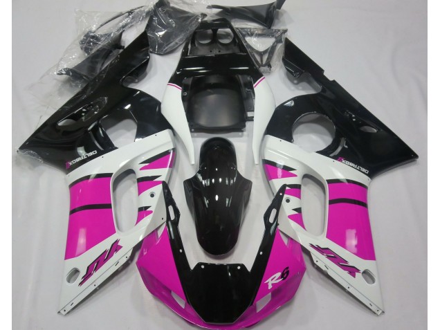 1998-2002 Gloss Pink and Black R6 Motorcycle Fairings 1998-2002 Gloss Pink and Black R6 Motorcycle Fairings