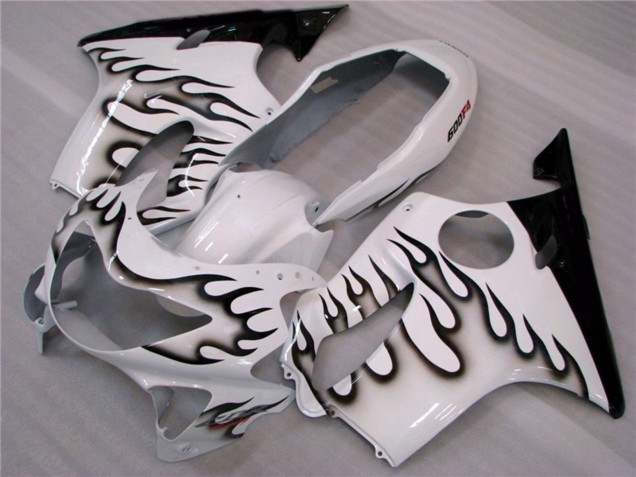 1999-2000 White and Black Flames CBR600 F4 Motorcycle Fairings 1999-2000 White and Black Flames CBR600 F4 Motorcycle Fairings