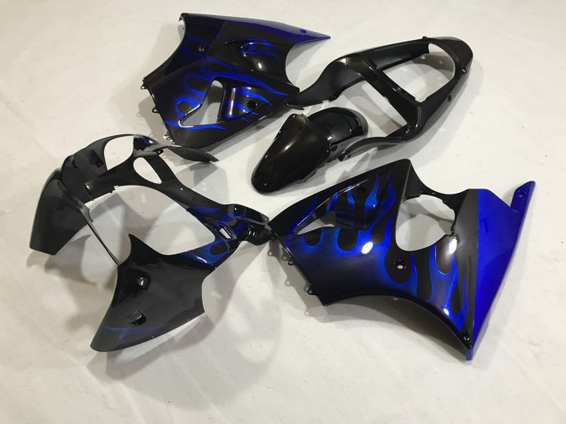 2000-2002 Blue Flame Kit ZX6R Motorcycle Fairings 2000-2002 Blue Flame Kit ZX6R Motorcycle Fairings