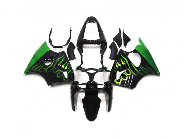 2000-2002 Gloss Green Flame Plain ZX6R Motorcycle Fairings 2000-2002 Gloss Green Flame Plain ZX6R Motorcycle Fairings
